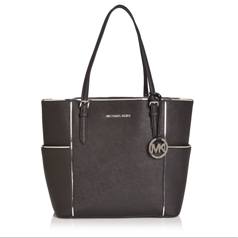 Black Mikhael Kors Specchio Monogram Tote